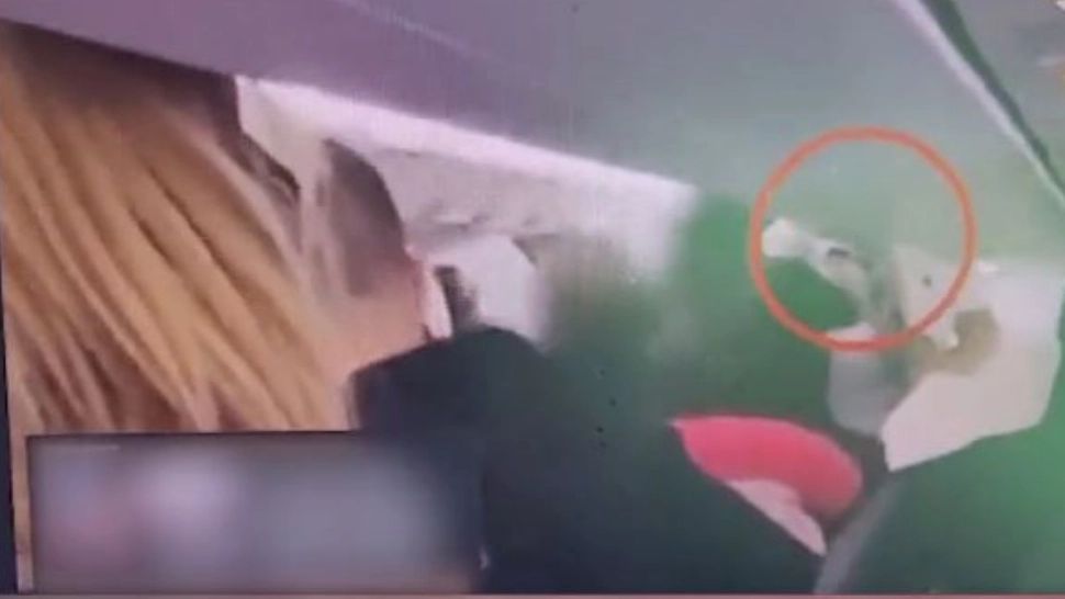 Bătaie în avion. Captură video