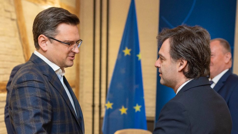 Miniștrii de Externe din Ucraina și Rep. Moldova, Dmitro Kuleba și Nicu Popescu/ Foto: Twitter Kuleba