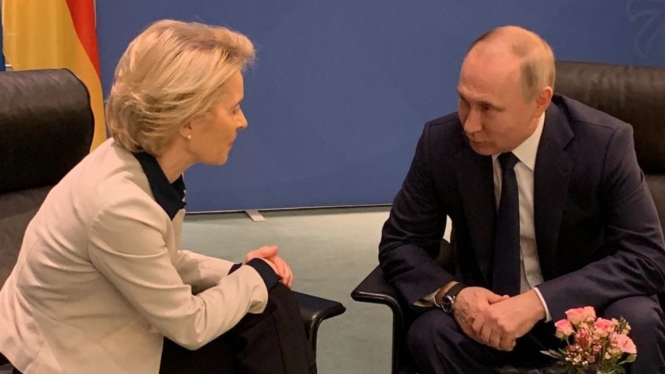 Ursula von der Leyen și Vladimir Putin