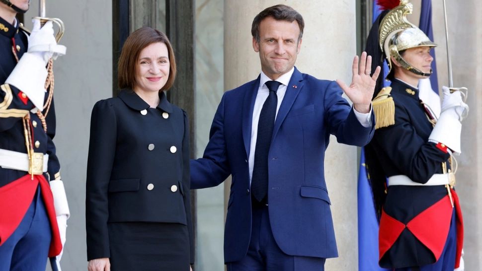 Maia Sandu și Emmanuel Macron (Profimedia)