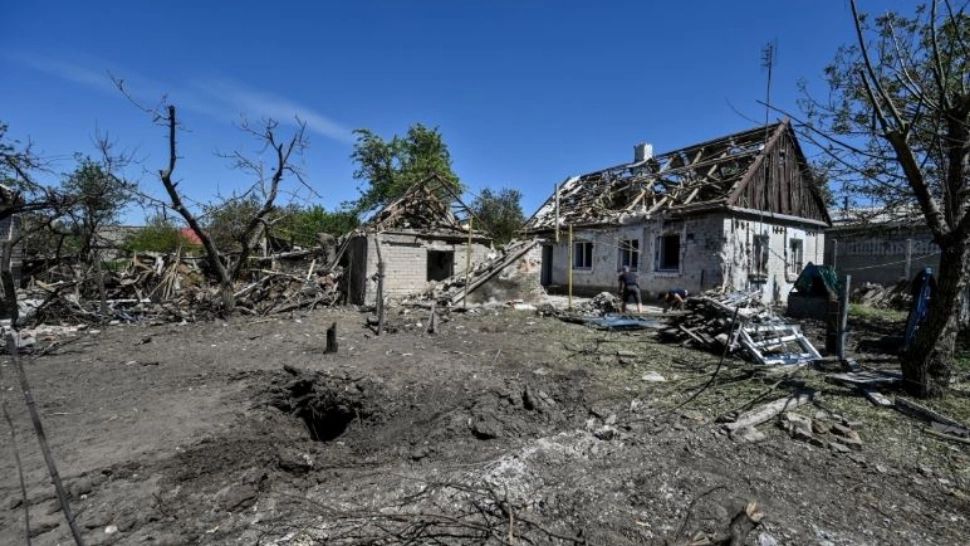 Un sătuc de lângă Zaporoje, ras de ruși de pe fața Pământului. Foto/Dmitri Smolienko