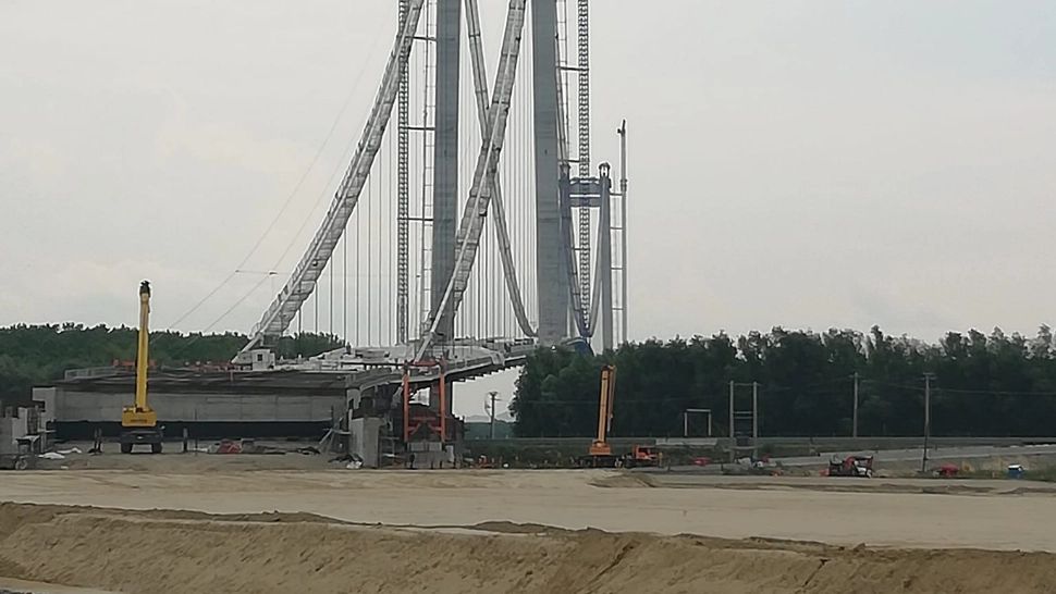 Șantierul podului de la Brăila