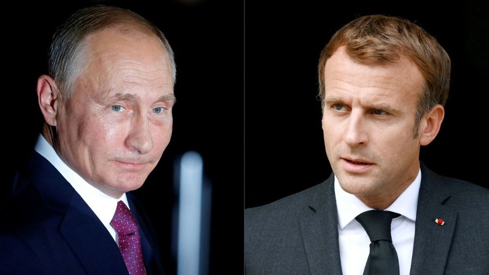 Vladimir Putin și Emmanuel Macron, discuții despre un risc nuclear la centrala de la Zaporojie Foto: Profi Media