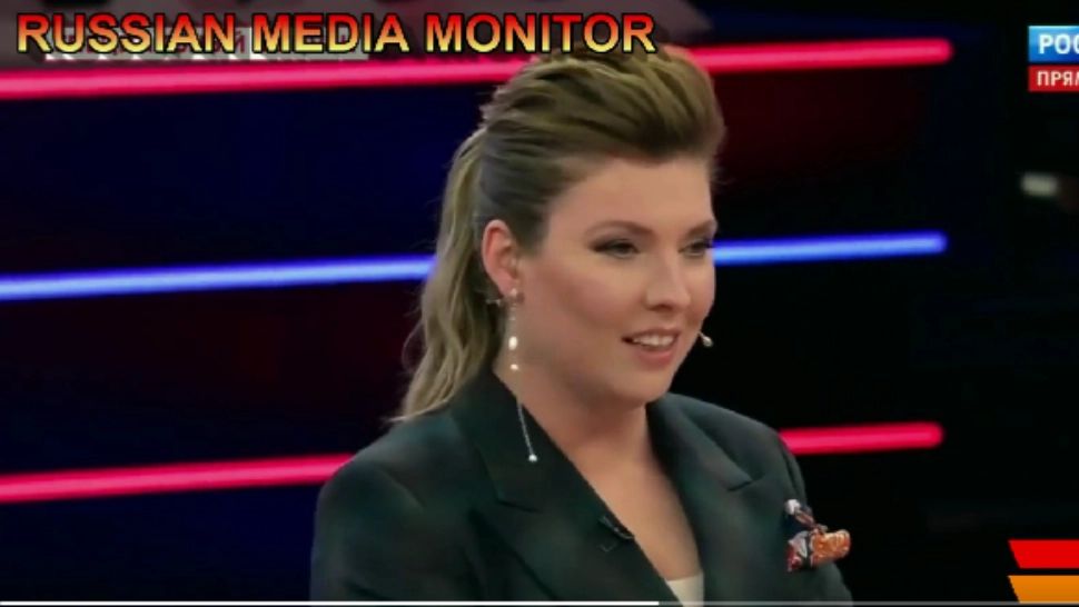 Olga Skabaeva, moderatoare TV/ Captură vodeo 