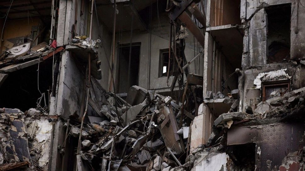 Clădire distrusă în Harkov (mai 2022)/ Foto: Profimedia