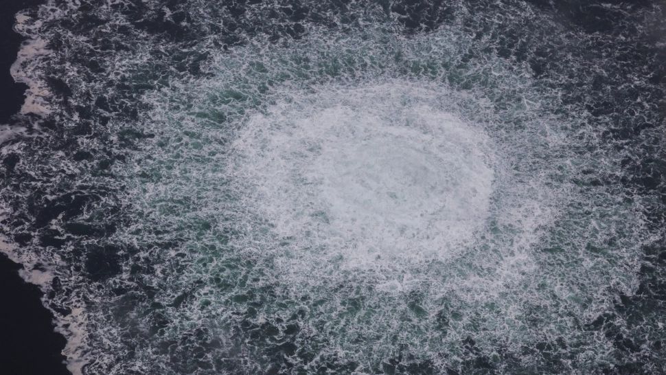 Erupția subterană de gaze, după explozia gazoductelor rusesti (Profimedia)