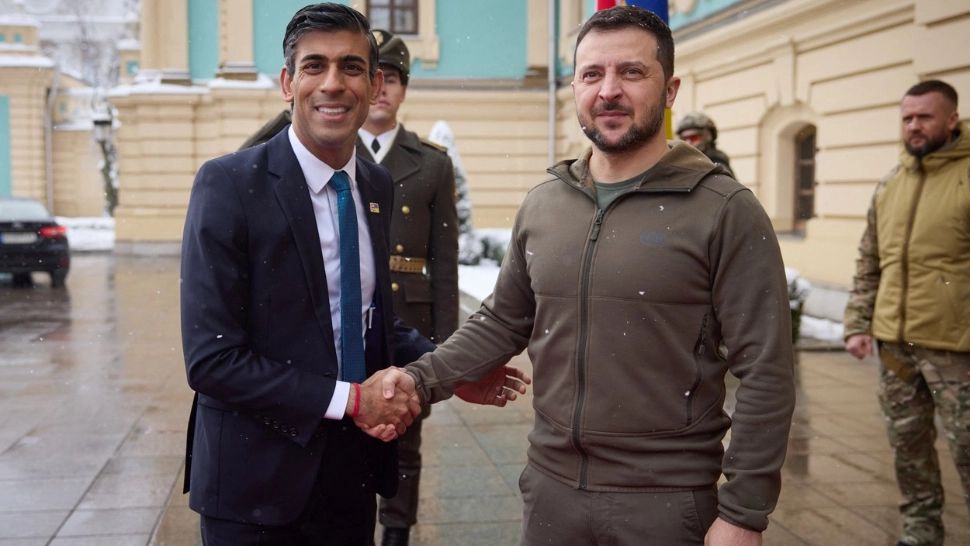 Rishi Sunak și Volodimir Zelenski, la Kiev Foto: Profi Media