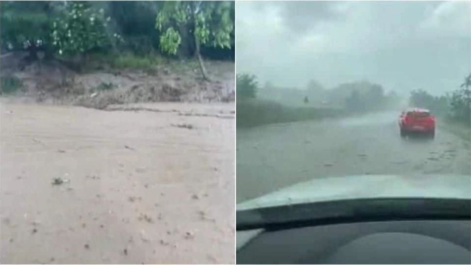 Rupere de nori în apropiere de Sebeș. Drumul a devenit "canal navigabil” - VIDEO