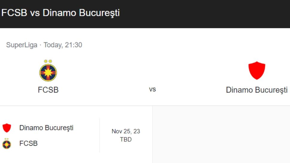  Derby-ul FCSB-Dinamo București/ Captură foto