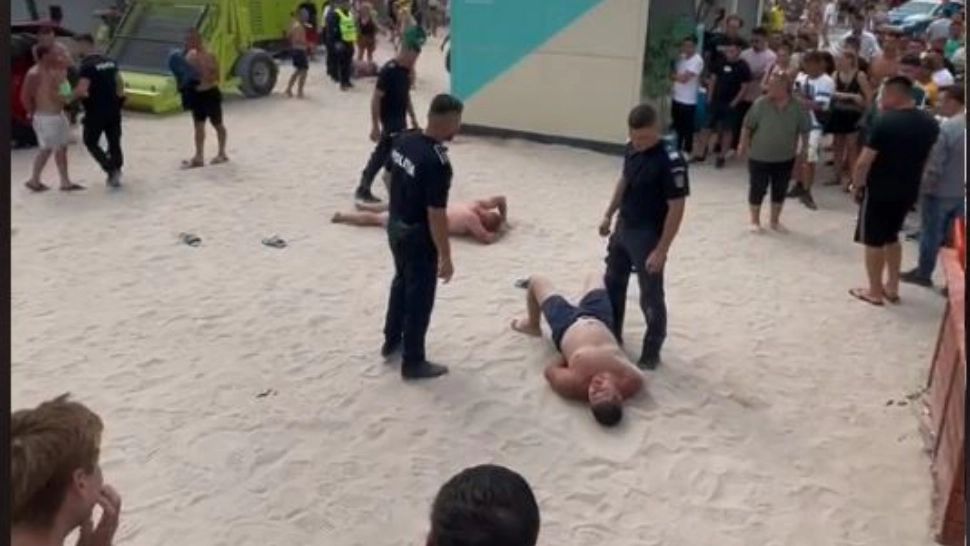 O nouă încăierare pe plaja din Eforie. Foto/Poliția