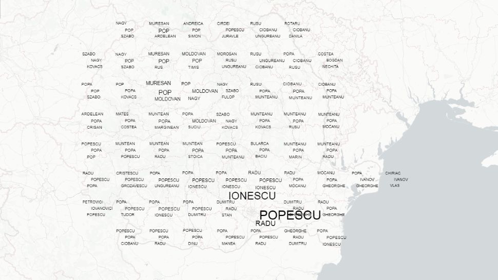 Cele mai populare nume de familie din România