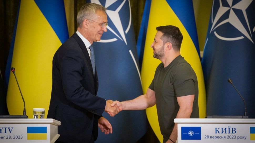 Jens Stoltenberg și Volodimir Zelenski/ Foto: Profimedia