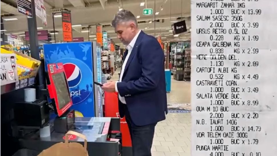 Marcel Ciolacu, la cumpărături/ Captură video