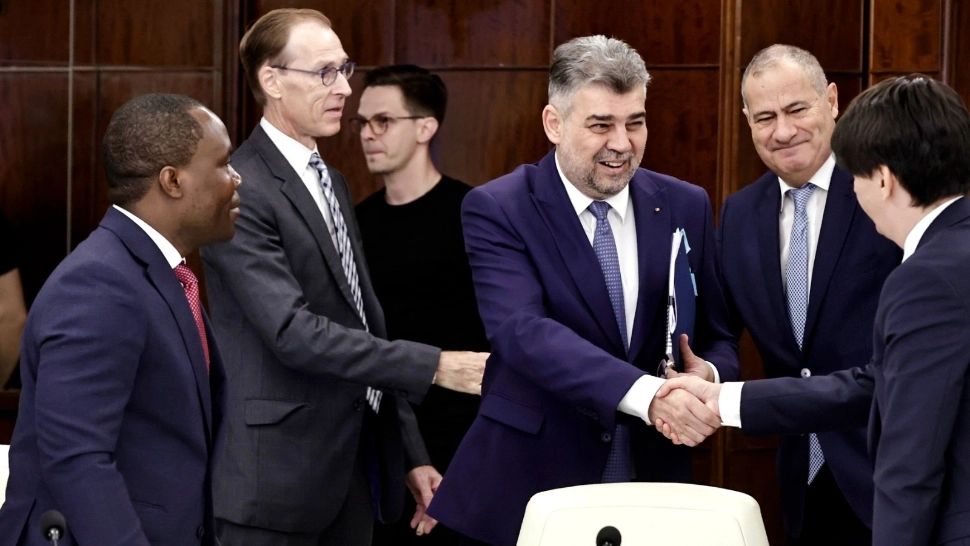 Marcel Ciolacu, întâlnire delegație FMI/ Palatul Victoria