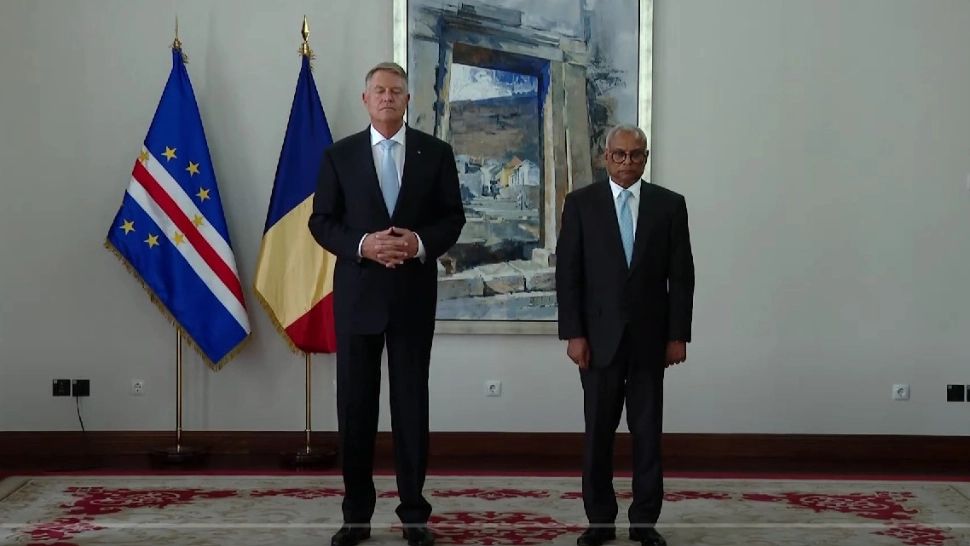 Klaus Iohannis și președintele Capului Verde, José Maria Neves.