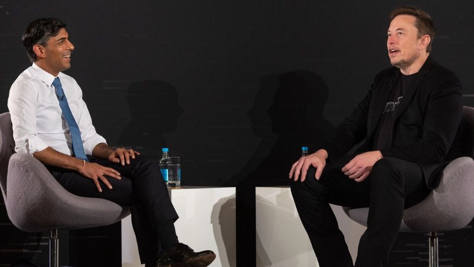 Elon Musk a participat la o discuţie cu prim-ministrul britanic Rishi Sunak. Foto: Profimedia