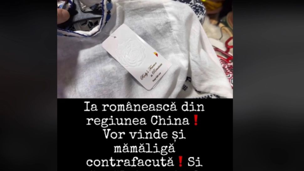 Ie românească fabricată în China, de vânzare la prețuri prohibitive. Foto: Captură TikTok