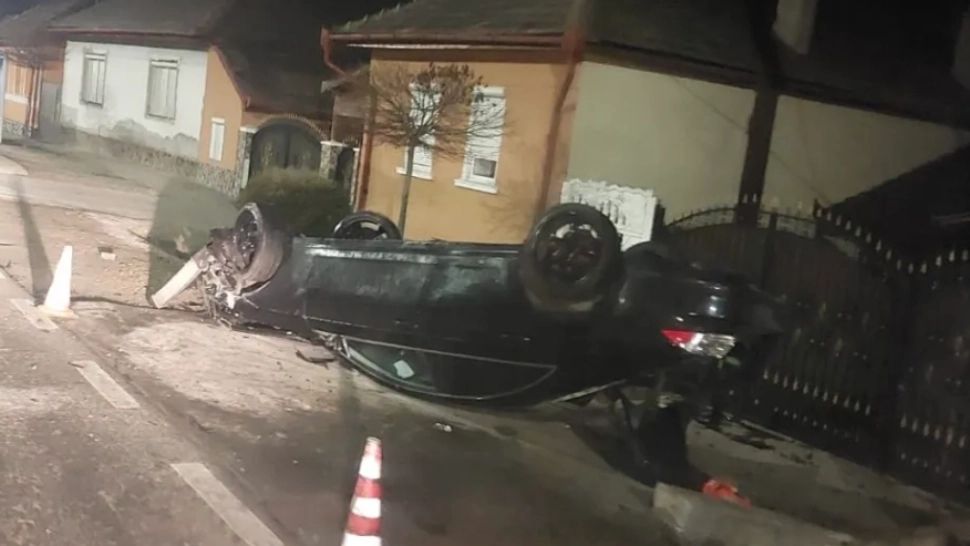 Accident grav pe DN14, la ieșire din Copșa Mică: doi morți, dintre care un bebeluş de 8 luni/ Captură foto