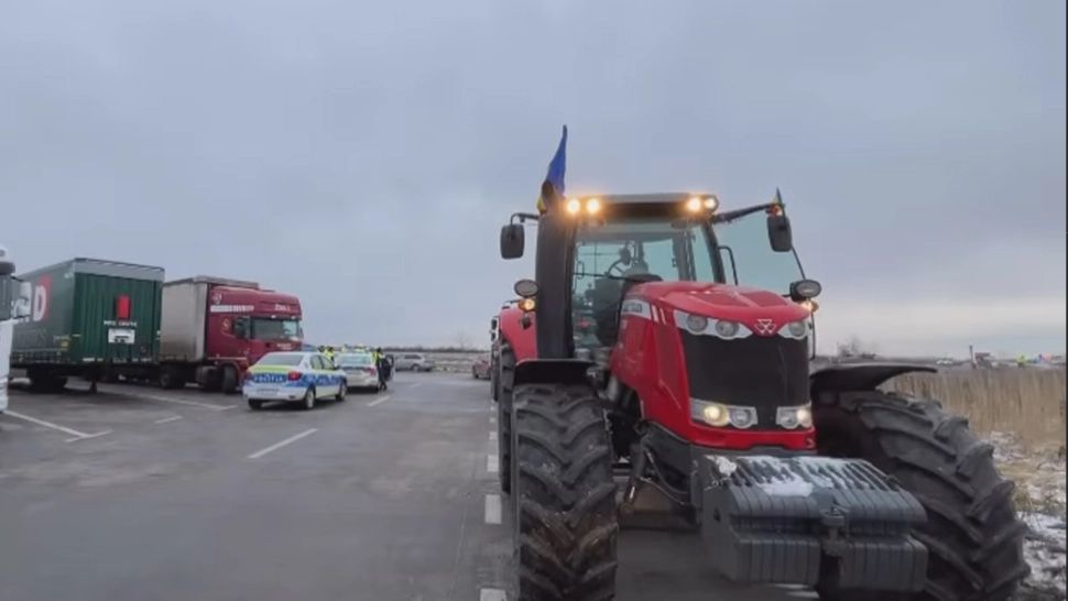 Protestul transportatorilor si agricultorilor