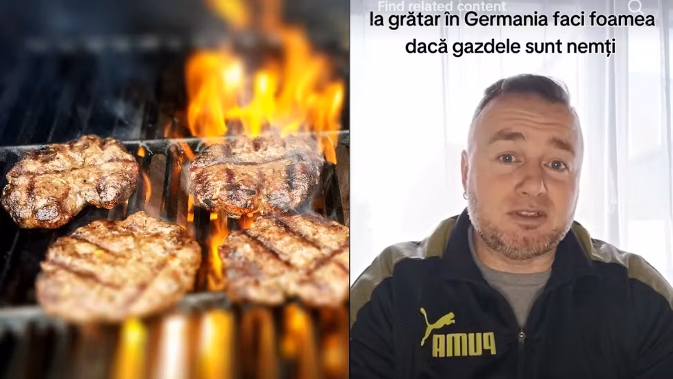 Român, revoltat de grătarele în Germania. Foto: Captura TikTok