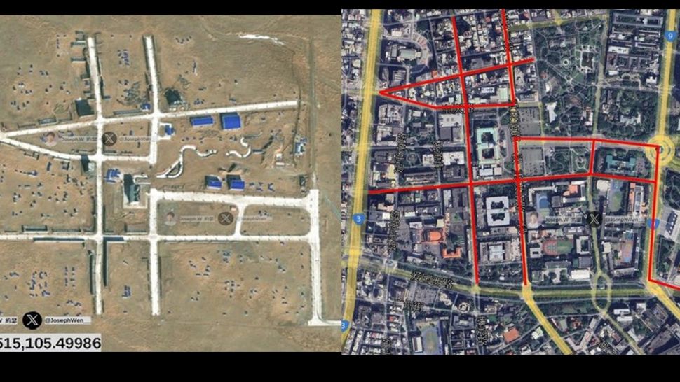 China, prinsă că a construit o machetă cu zona biroului prezidențial din Taiwan. Foto: X/ Twitter