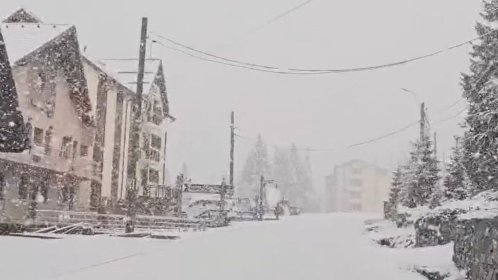 Stațiunea Rânca, acoperită de zăpadă. Foto/Captură video