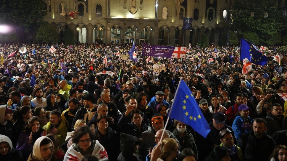 Proteste violente în Georgia. Zeci de manifestanți, reținuți: ce prevede Legea privind ”influența străină”/Profimedia