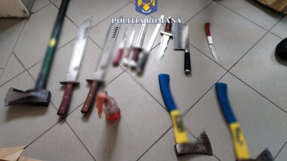 Un adevărat arsenal descoperit în casele interlopilor. Foto/Poliția