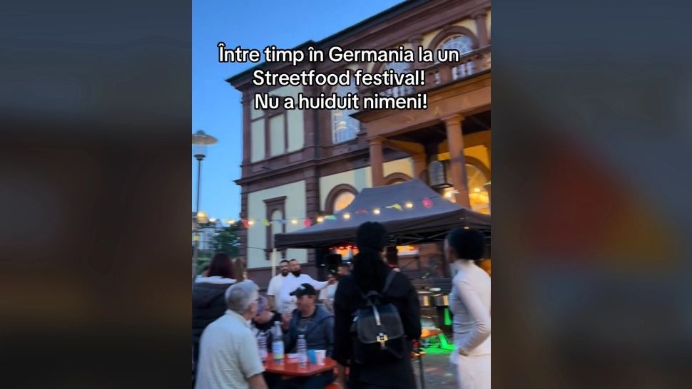 Manele la un festival de mâncare din Germania. Foto: Captură TikTok