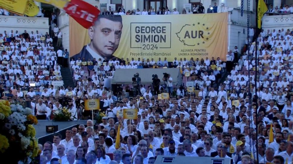George Simion și-a lansat candidatura la prezidențiale în ropote de aplauze. Foto: Facebook