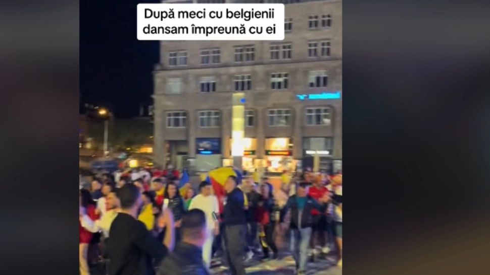 Suporterii echipei naționale au încins o horă cu cei ai Belgiei, după meciul de la Koln