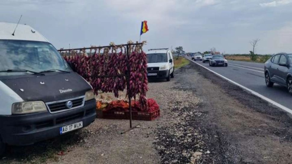 Autoritățile le-au pus gând rău vânzătorilor de ceapă și usturoi de la marginea drumului. Foto: DRDP Buzau