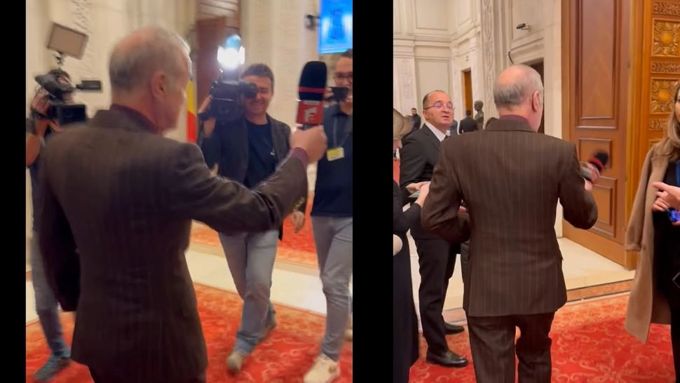 Gigi Becali a plecat cu microfonul unui jurnalist