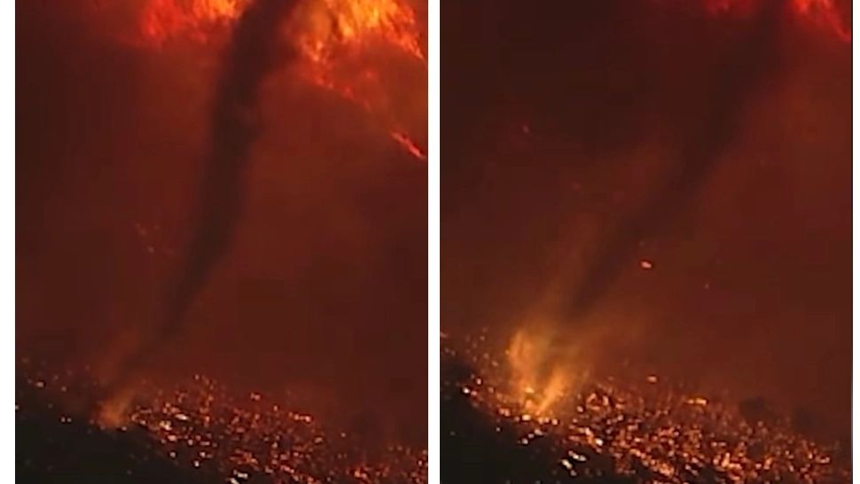 Incendiile din Los Angeles se intensifică. Imagini infiorătoare cu momentul formării unei TORNADE DE FOC - VIDEO