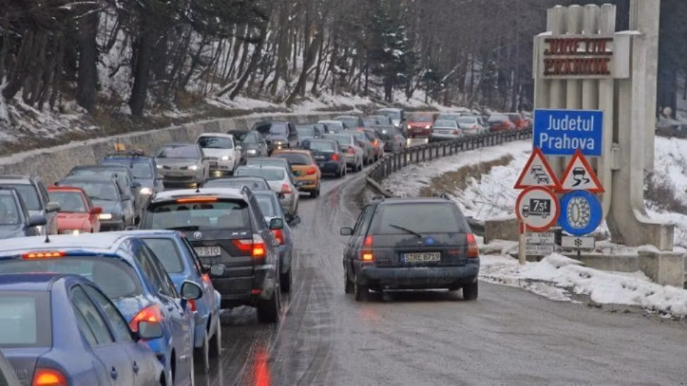 Se criculă bară la bară, pe DN1, în Județul Prahova. Foto/Arhivă