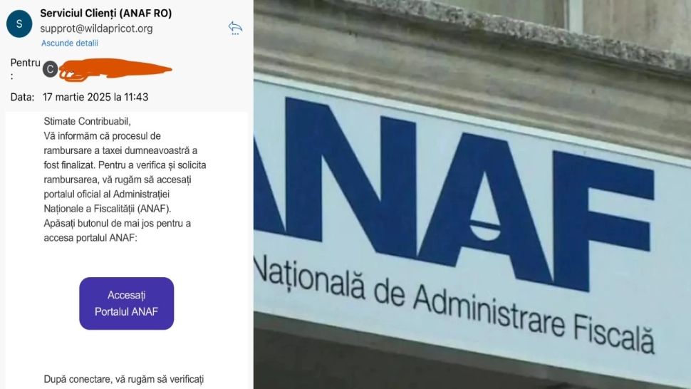 O nouă escrocherie în numele ANAF: Escrocii momesc oamenii că li se dau taxele înapoi
