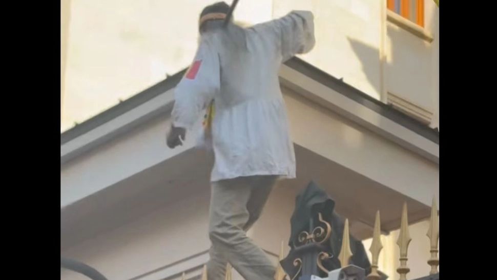 Stegarul Dac, Cezar Cătălin Avrămuță, un obișnuit al manifestațiilor. Foto/Captură video