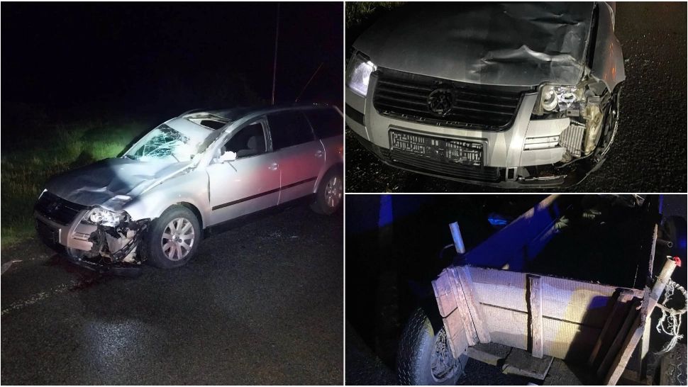 Căruță spulberată, în județul Cluj. FOTO: Cluj24.ro