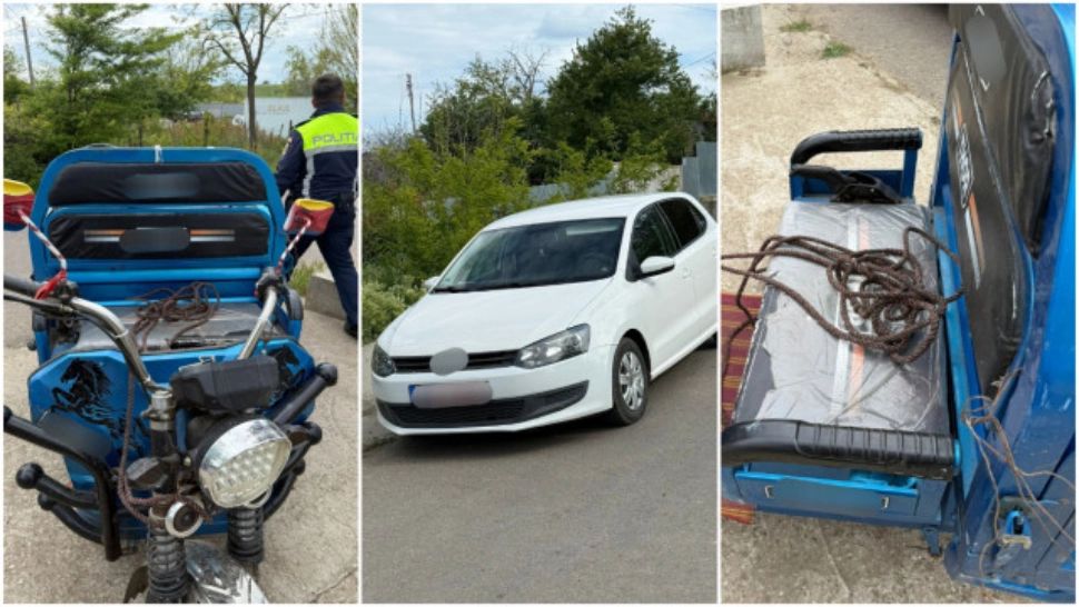 Grav accident la Cuca. Un bărbat a intrat în comă după ce a condus un triciclu tractat cu mașina de fiica sa