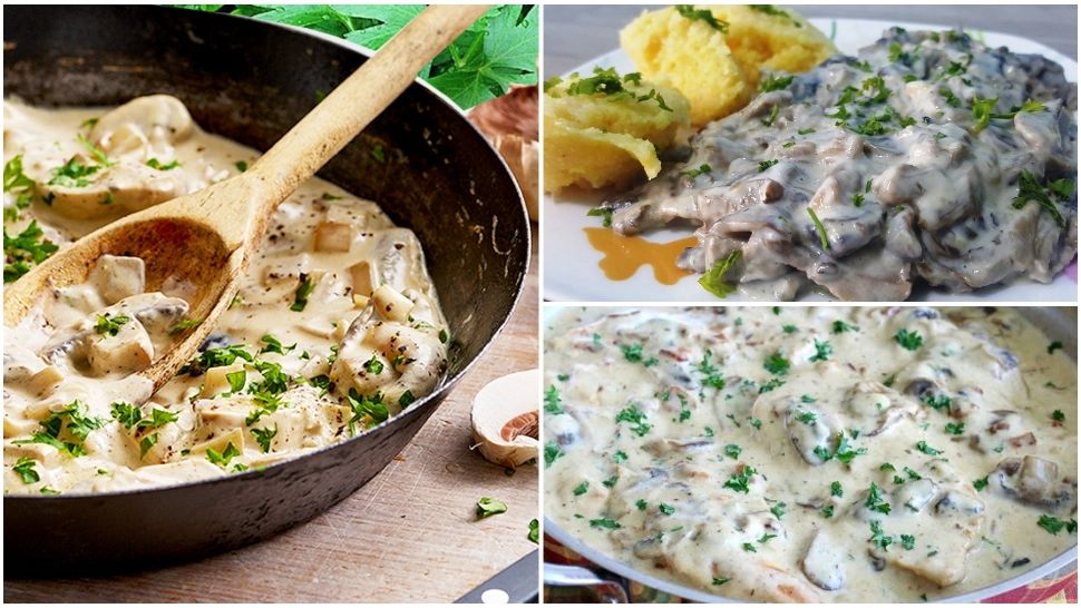 Ciulama de pui cu ciuperci și smântână