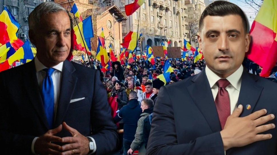 George Simion sună mobilizarea la IPJ Ilfov, pentru a-l susține pe Călin Georgescu