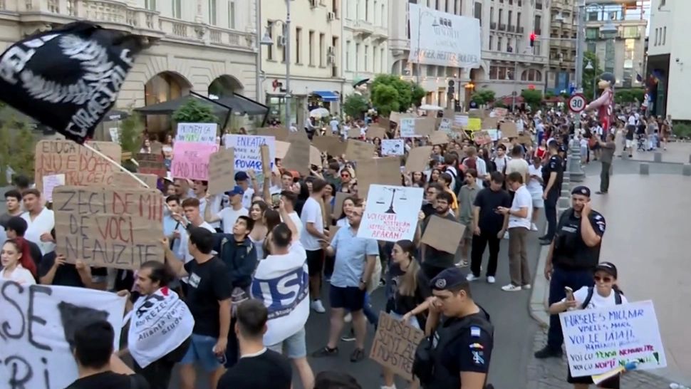 Protest studenți/ Captură video