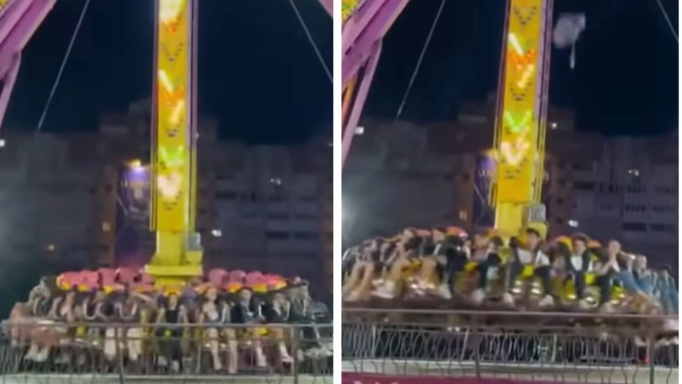 VIDEO. La un pas de dezastru. Momentul în care o bucată dintr-un carusel cade printre oameni, într-un parc de distracții din Bacău