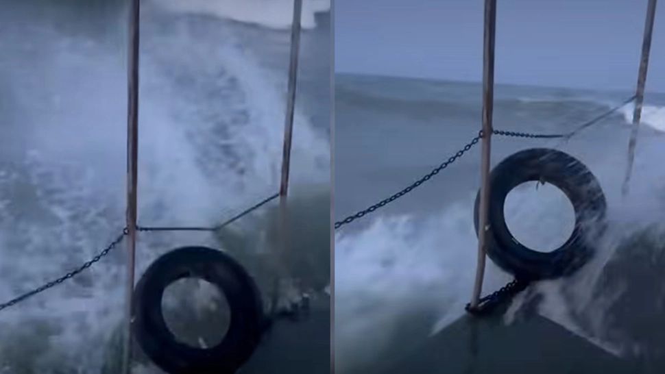 Imagini teribile din timpul furtunii care a provocat tragedia de la Sulina, în care 4 oameni și-au pierdut viața  - VIDEO