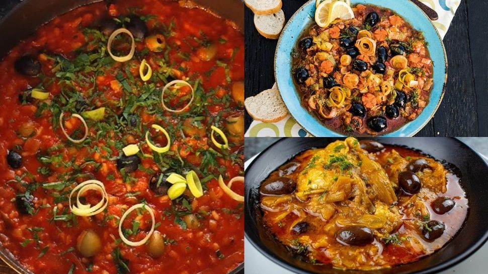 Mâncare de praz cu orez și măsline