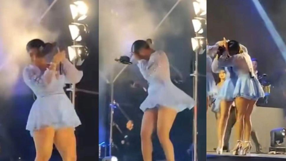 Incident neobișnuit la un concert: cântăreața a fost lovită de o dronă pe scenă