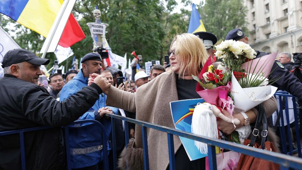 Diana Șoșoacă, la Parchetul General/ Inquam Photos / George Călin 
