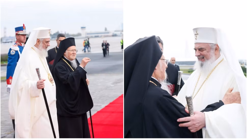 Patriarhul Bartolomeu a sosit în România. FOTO: Basilica.ro