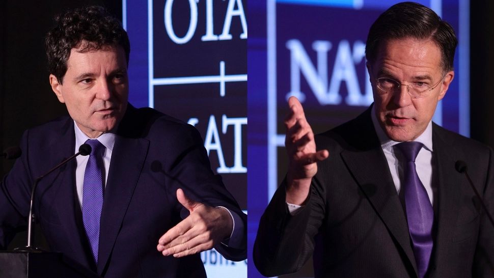 Nicușor Dan și Mark Rutte, la NATO Industry Forum 2025. FOTO: Inquam 