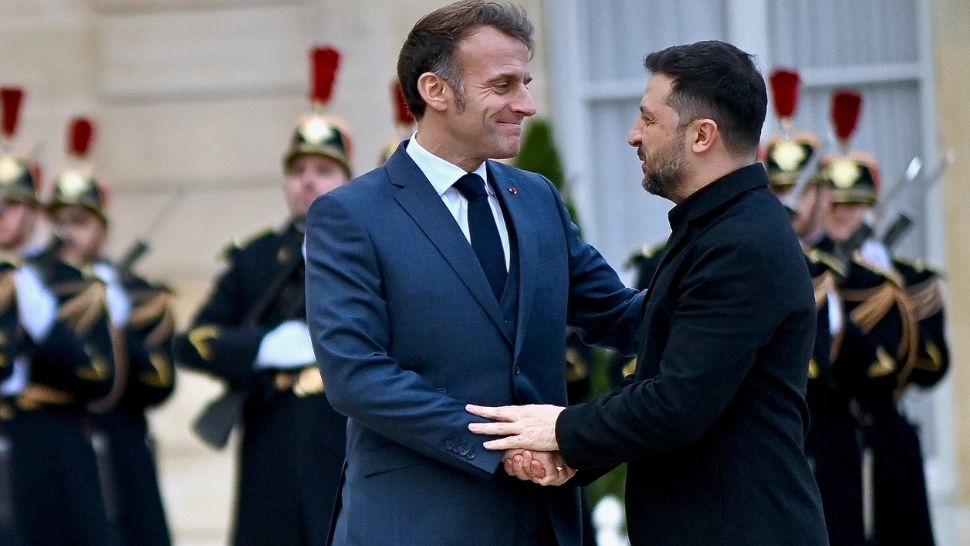 Emmanuel Macron și Volodimir Zelenski. Foto: Profimedia